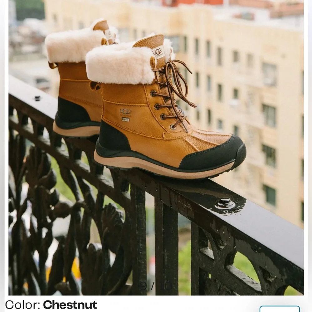 UGG Adirondack III Water Resistant Bootie Color: Chestnut WOMEN Sz 6 $250 gently